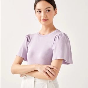 Love Bonito lilac flutter sleeve top (Size S)